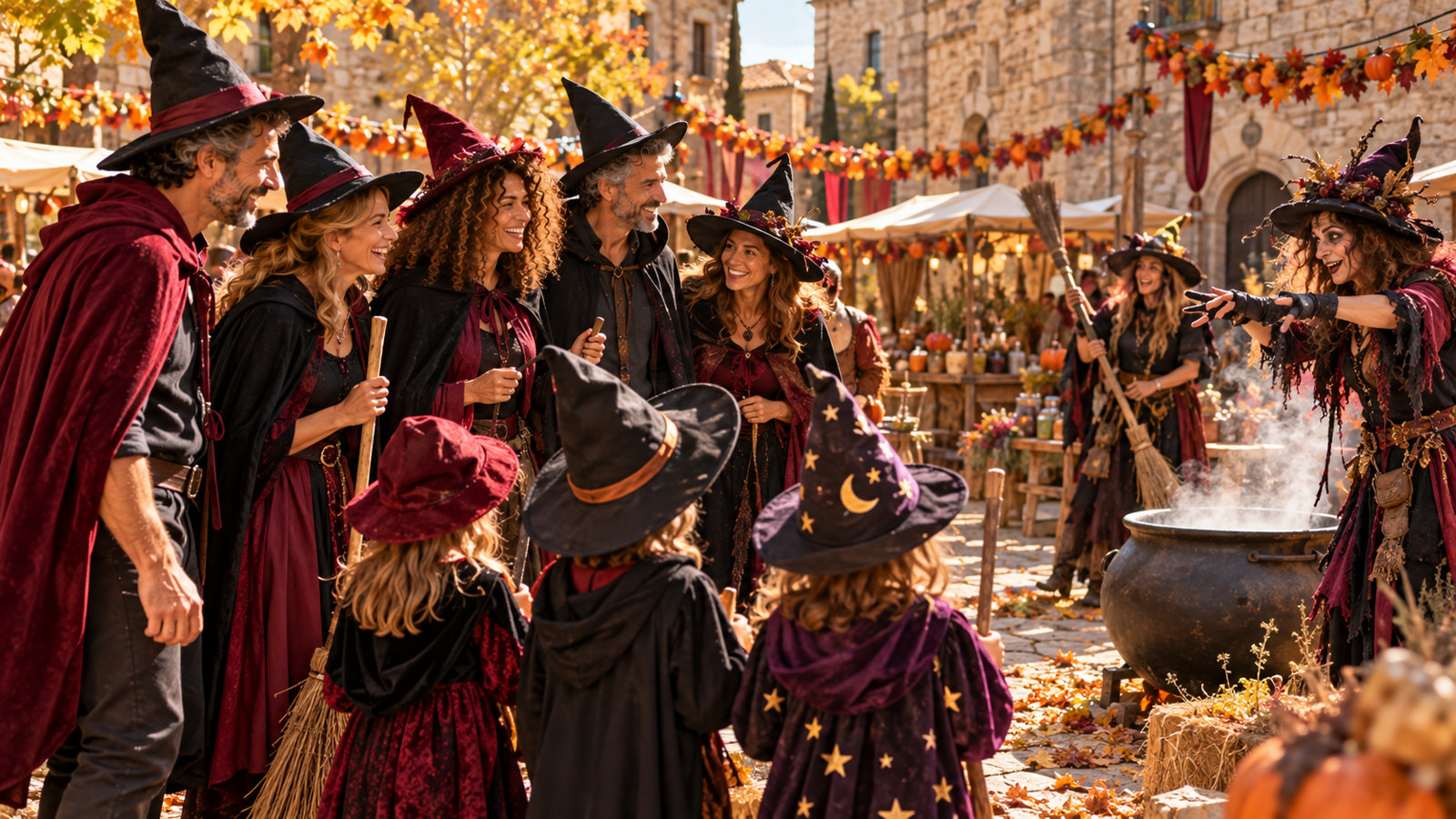 Feria de brujas: escobas, pociones y juicio en la plaza